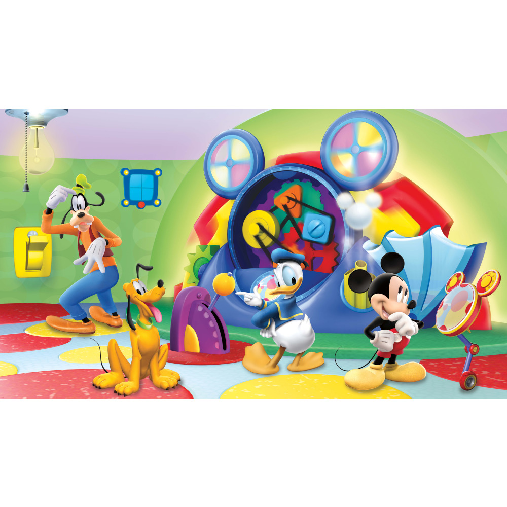 RoomMates by York JL1317M Mickey & Friends - Clubhouse Capers Chair Rail Prepasted Mural 6